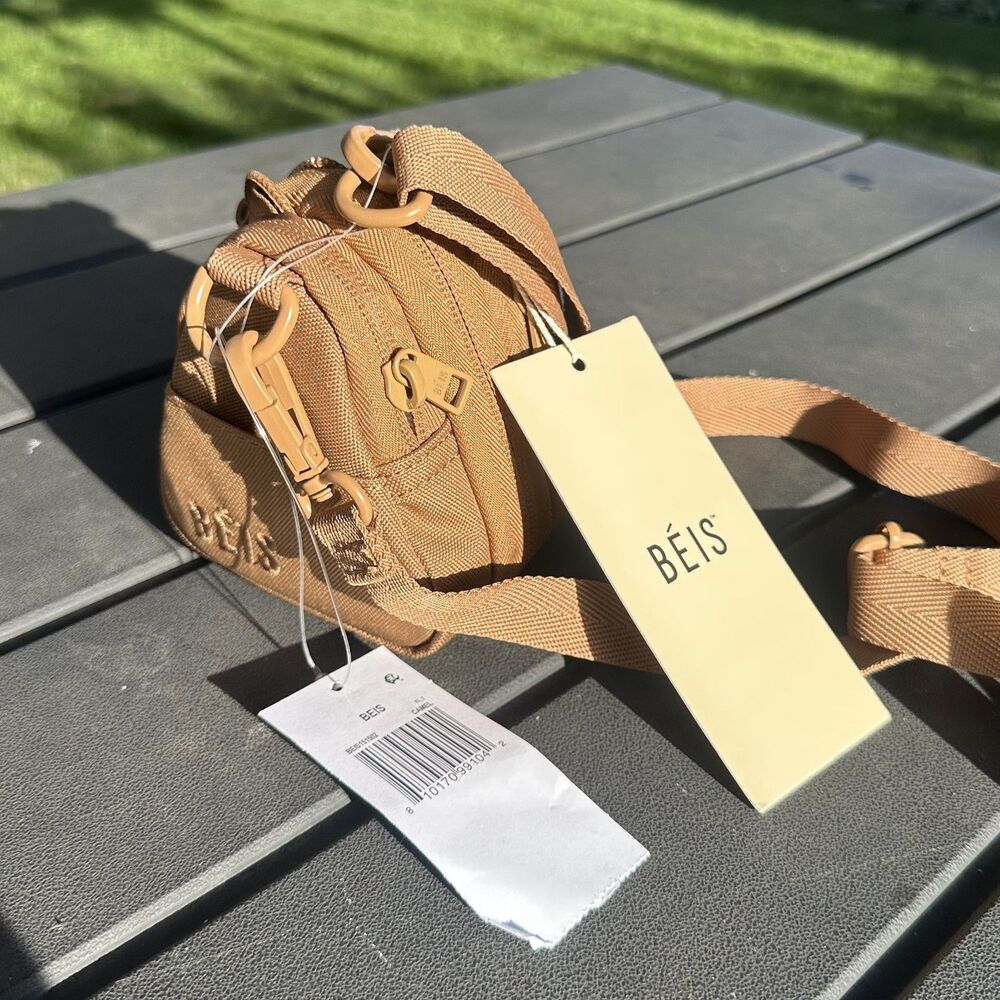 Beis Expandable Crossbody Charm Camel Tan NWT NEW